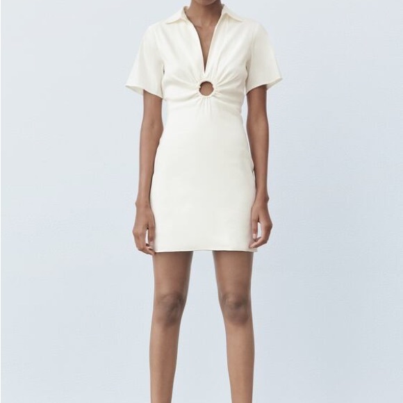 SHORT DRESS WITH METAL RING DETAIL - Picture 3 of 7